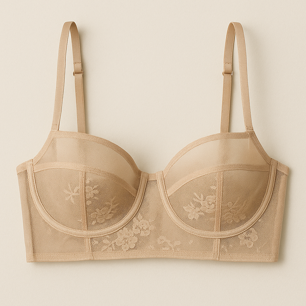 Sheer Mesh Balconette Bra